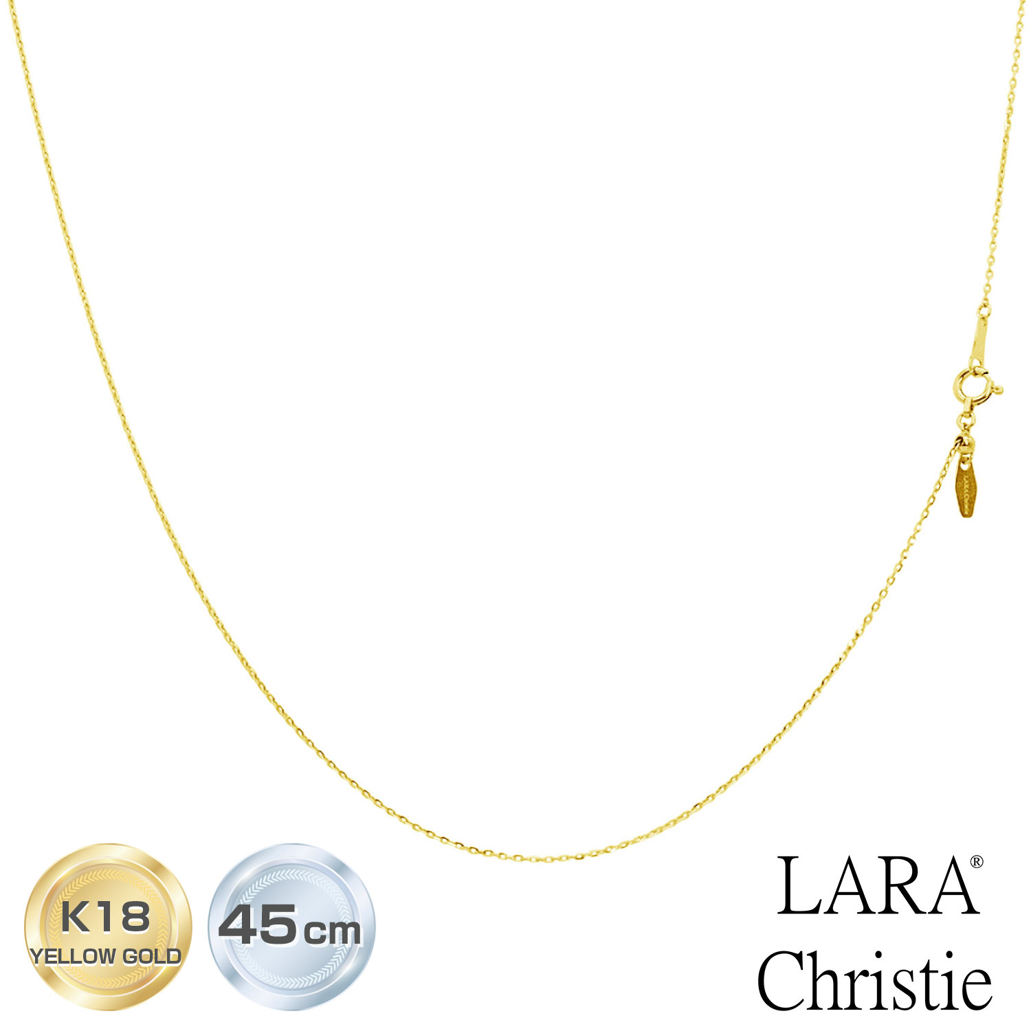 Lara Chain 【楽天市場】ララクリスティー ゴールド チェーン ネックレス 18金 K18 シャインカットアズキ 幅0.8mm 約1.2g 最長45cm 長 ...