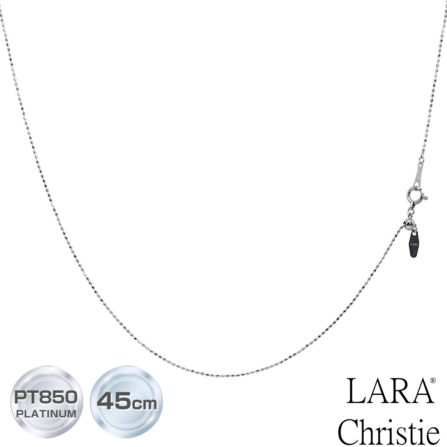 【マラソン19日20時スタート|全品P10倍&限定クーポン】ララクリスティー ネックレス チェーン プラチナ カットボール チェーン レディース プラチナ PT850 幅0.8mm 最長45cm長さ調整可能 重量 約1.7g lc97-0020 誕生日プレゼント LARA Christie|ララクリスティー 公式ショップ