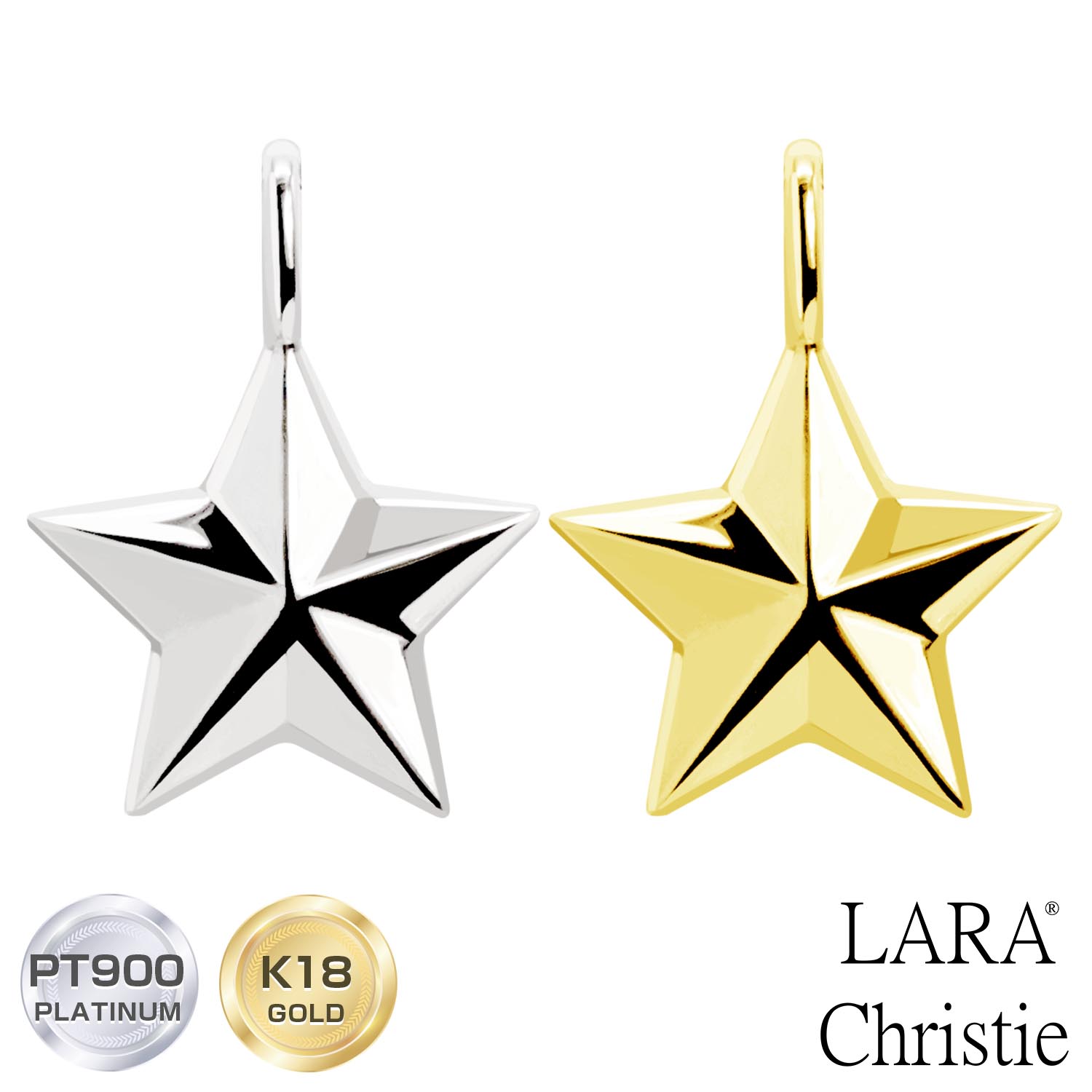 ペンダントトップ レディース メンズ PT900 プラチナ 18金 K18 ステラ 星 lp56-0032 LARA Christie ララクリスティー 誕生日プレゼント バレンタイン プレゼント 彼氏｜ララクリスティー 公式ショップ