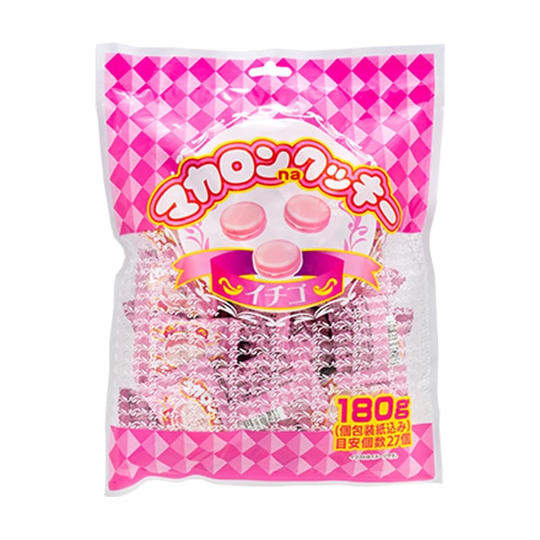 やおきん　マカロンクッキー イチゴ 180g袋×24