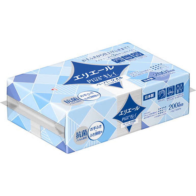 エリ叫び泣きPlus+ キレイペーパータオル パウダーコンパクト手合い 200組(400枚)入×50 日用品雑貨・文房具・手芸-ペーパータオル