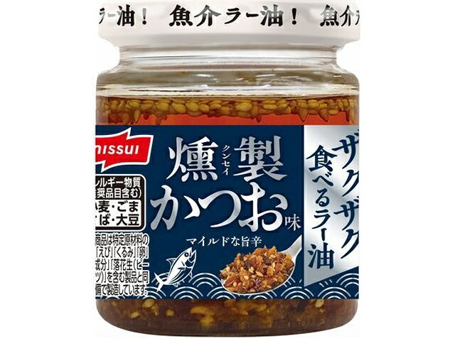 ニッスイ　ザクザク食べるラー油 燻製かつお味×15