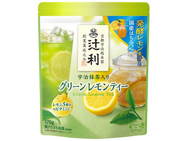 辻利 宇治抹茶入りグリーンレモンティー 170g×12