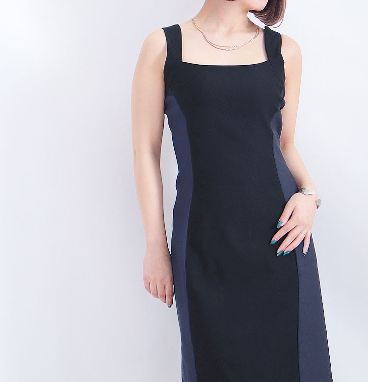 年末年始大決算 バイカラータイトワンピース 大きいサイズ レディース ワンピース ワンピ タイトワンピース ミディアムワンピース バイカラー スクエアネック キャミ ノースリーブ 膝丈 ミディアム 谷間 胸 春 夏 夏新作 Ll Llサイズ 2l 3l 4l 5l Xl Xxl 13号 15号 17号