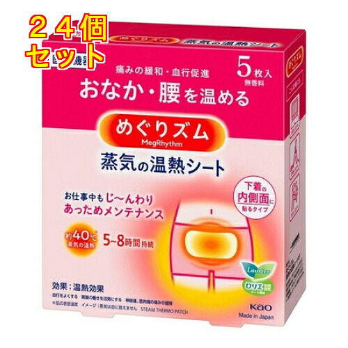 花王　めぐりズム　蒸気の温熱シート　下着の内側面に貼るタイプ　5枚×24個