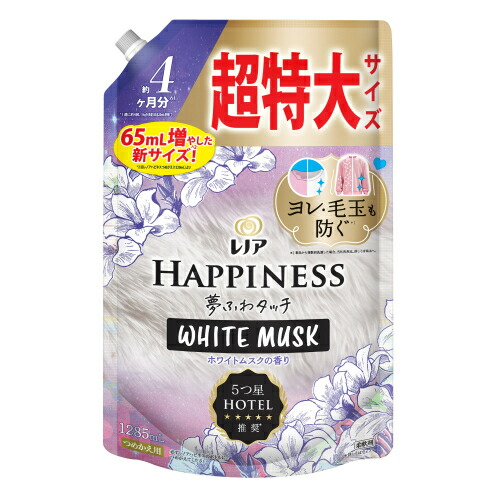 レノアハピネス夢ふわタッチ　ホワイトムスクの香り　詰替　超特大　1285mL×6個