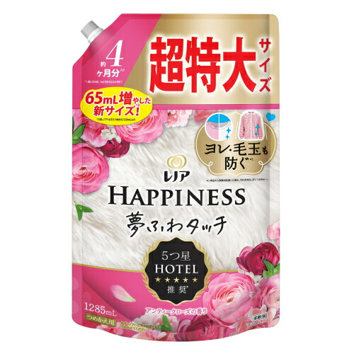 レノアハピネス夢ふわタッチ　アンティークローズの香り　詰替　超特大　1285mL×6個