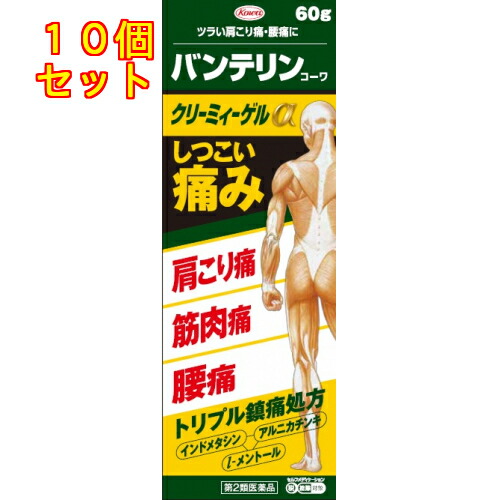【第2類医薬品】バンテリンコーワクリーミィーゲルα 60g【セルフメディケーション税制対象】×10個