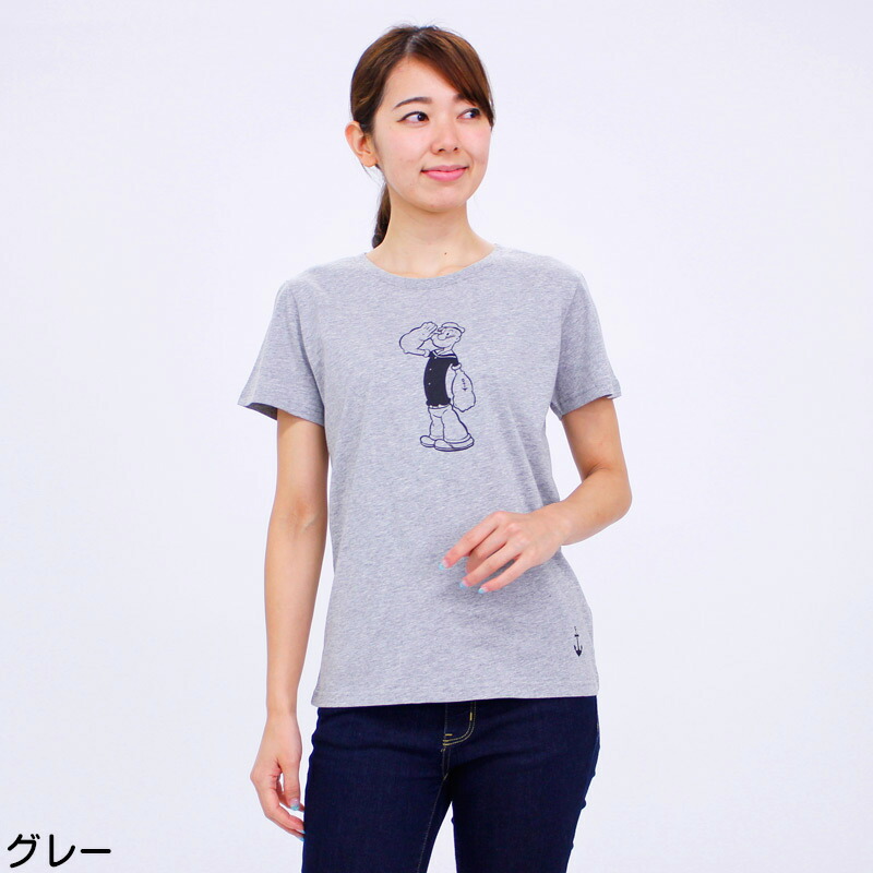 楽天市場 Tシャツ 半袖 ポパイプリントtシャツ ポパイ イカリ レディース 綿100 キャラクター Popeye アニメーション M L ピンク グレー 夏 19w Tシャツ デイリーライフ通販店レディハート