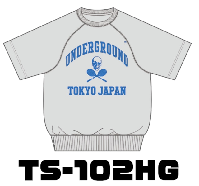【TUTC】ハーフスリーブ スウェット グレーxネイビー TS-102HGxNY