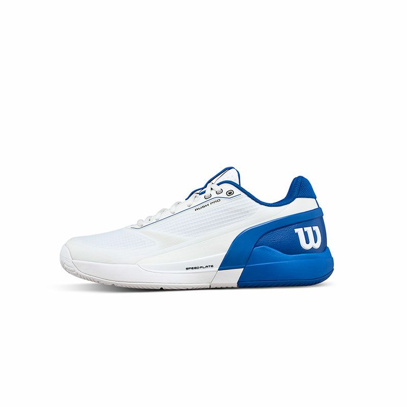 【2026年模範例】ウイルソン(Wilson) 庭球シューズ 混雑時 労働者階級5（RUSH PRO 5 White/D\u0026#233;j\u0026#224; Vu Blue/Safety Yellow）オール厚地の外套模範例 WRS338520+