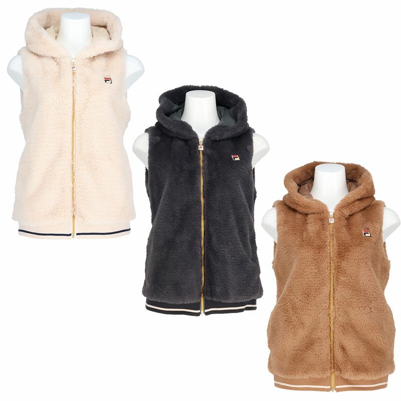 FILA フィラ　フェイクはファー　フード付きベスト　テニス 楽天市場】フィラ FILA テニスウェア レディス フード付ベスト