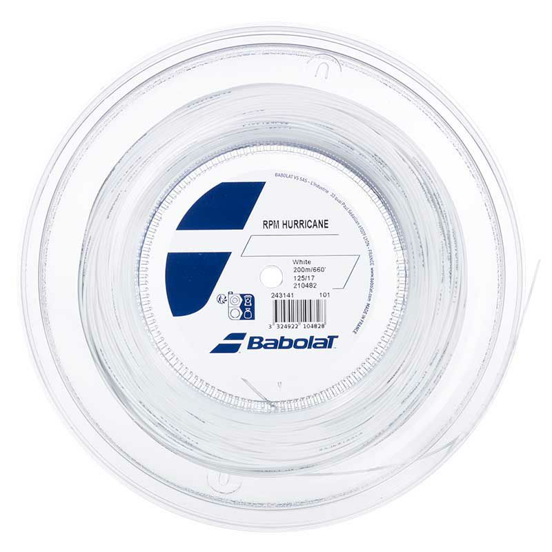【新色つや】バボラ(Babolat) 硬式庭球縒り糸 RPMハリケイン 白いこと 125/130 渦巻き手あい (RPM HURRICANE White 125/130) 243141