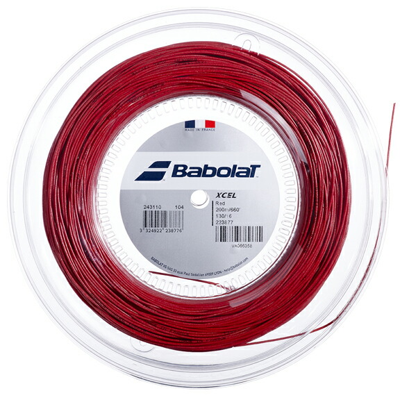 バボラ(Babolat) 硬式テニスストリング エクセル (XCEL) 200m ロール 243110 新色レッド