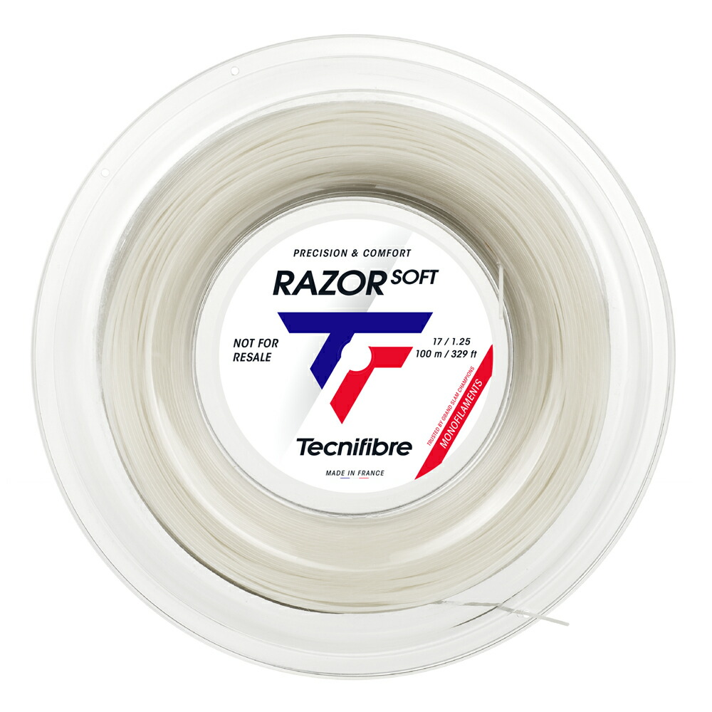テクニファイバー(Tecnifibre) 硬式テニスストリング RAZOR SOFT (レーザーソフト) 1.20mm/1.25mm/1.30mm 200mロール (ポリエステル)