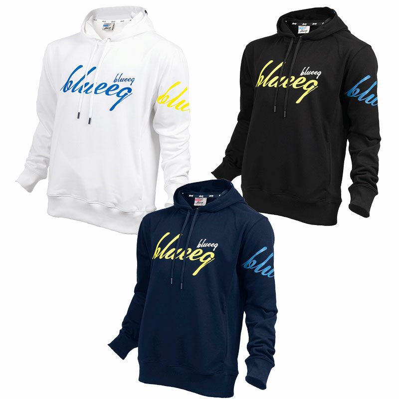 ★blueeq（ブルイク）TECH HOODY PULLOVER-SCRIPT LOGO X Anniversary（テックフーディー ティーシャツ原作 ロゴタイプX 記念日） BQAJ-00006/BQAJ-00010/BQAJ-00015 2023年4月発売