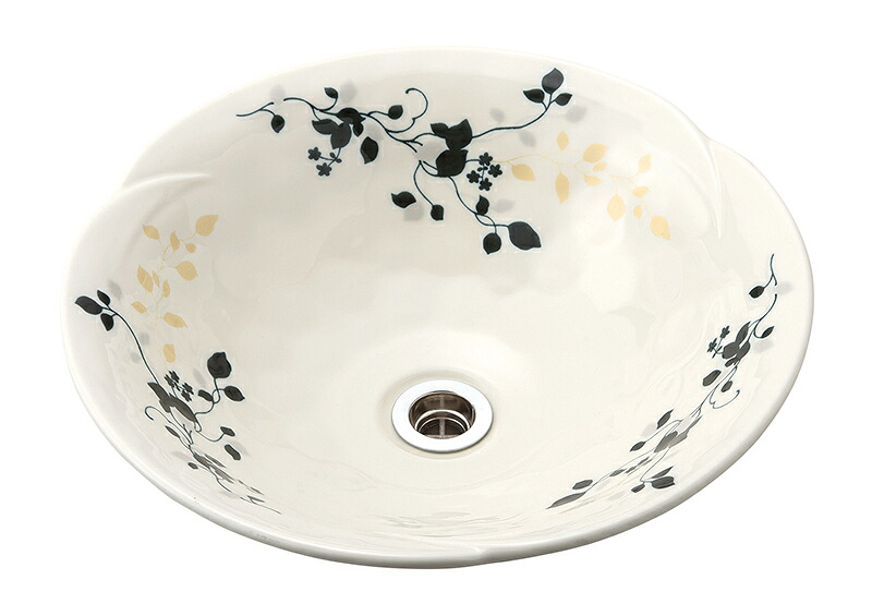 美濃焼 洗面ボウル 陶器 日本製 『ナチュレ 風花モノトーン L φ38cm 』磁器製 洗面ボウル 丸型 置き型 埋め込み おしゃれ かわいい 和風 洋風 古民家 旅館 ホテル|ラフィオーレ