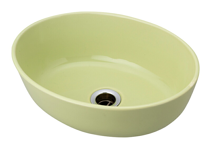 洗面ボウル 陶器 日本製『ハミング オーバル もえぎ色 33.4x25.2cm 』 磁器洗面ボウル 手洗いボウル 洗面ボール 洗面台 楕円 置き型 埋め込み おしゃれ かわいい 和風 洋風 緑 グリーン トイレ 洗面所 玄関 店舗 リフォーム 新築