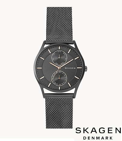 スカーゲン SKAGEN 腕時計 Holst Chronograph マルチファンクション チャコールスチールメッシュウォッチ SKW6180 メンズ アナログ 北欧 正規品 ラフィートスポーツ