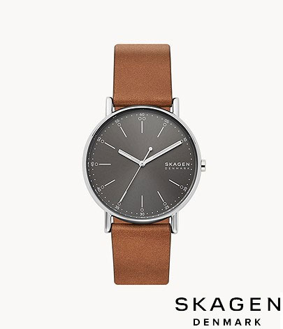 スカーゲン SKAGEN 腕時計 SIGNATUR 三針 ミディアムブラウンレザーウォッチ SKW6578 メンズ 北欧 正規品 ラフィートスポーツ｜Lafitte ラフィートスポーツ