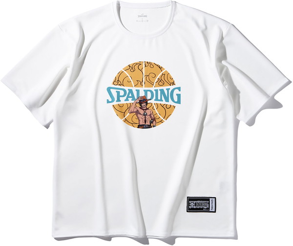 SPALDING スポルディング Tシャツ ONE PIECE ワンピース メラメラの実 ボールプリント バスケットボール 半袖Tシャツ SMT25102P-2000