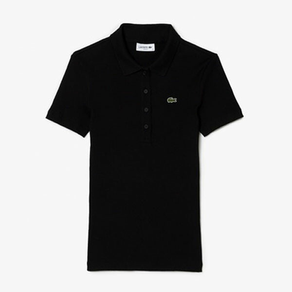 LACOSTE ラコステ タイトフィットリブニットポロシャツ DF537799-031 半袖 レディース 即納あり