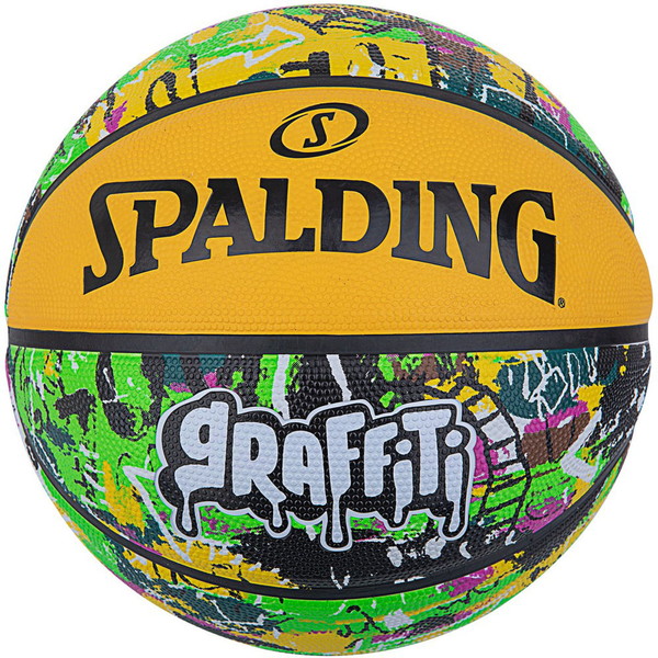 Spalding スポルディング グラフィティ グリーン イエロー ラバー 5号球 バスケット ボール j セール特価品