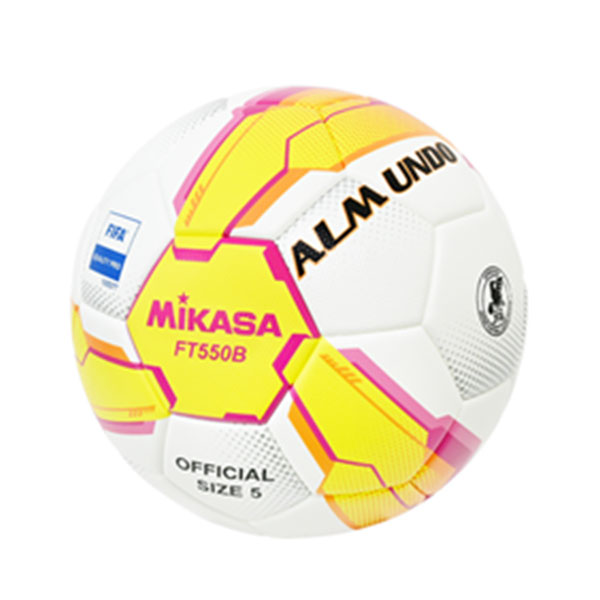 ミカサ MIKASA サッカー ボール 5号 検定球 JUFA 貼り 黄ピンク ALMUNDO FT550B-YP-FQP-JUFA