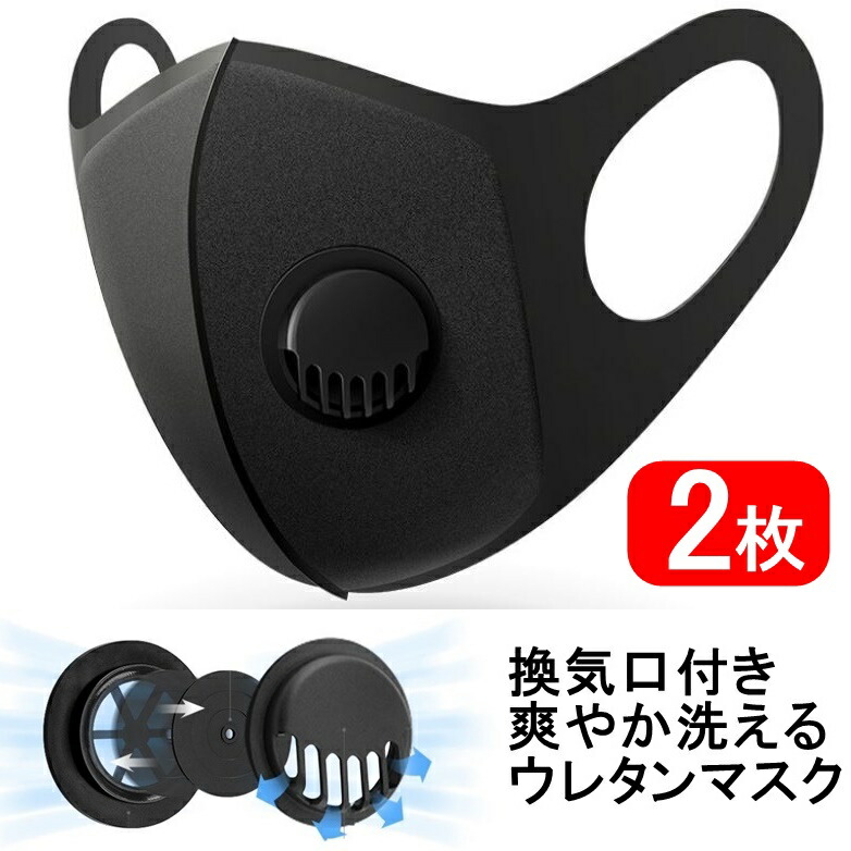 【1-3日で出荷】2枚洗える換気口付きウレタンマスクファッションマスク通気口清涼繰り返し使える送料無料