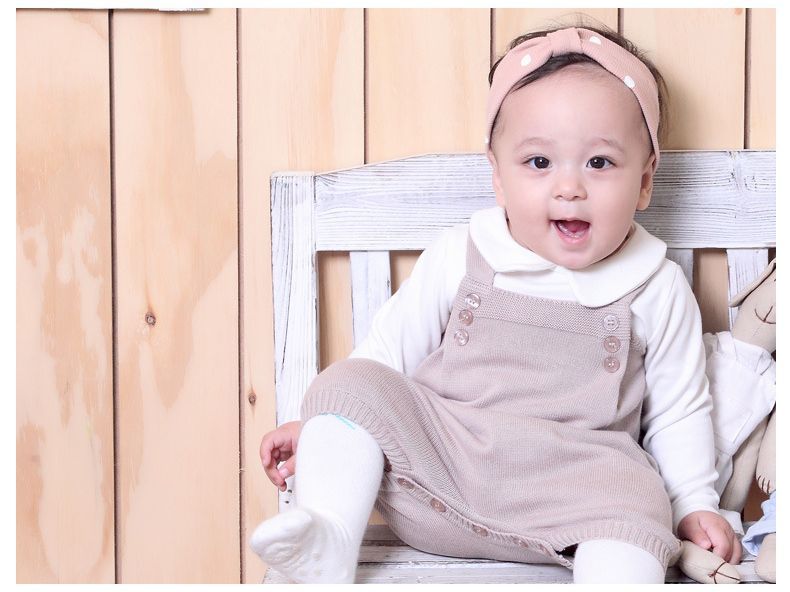 送料無料 オーバーオール 股下ボタン ニット ベビー用 おしゃれ サロペットパンツ ソリッドカラー 単色 つなぎ 7分丈ズボン 無地 シンプル