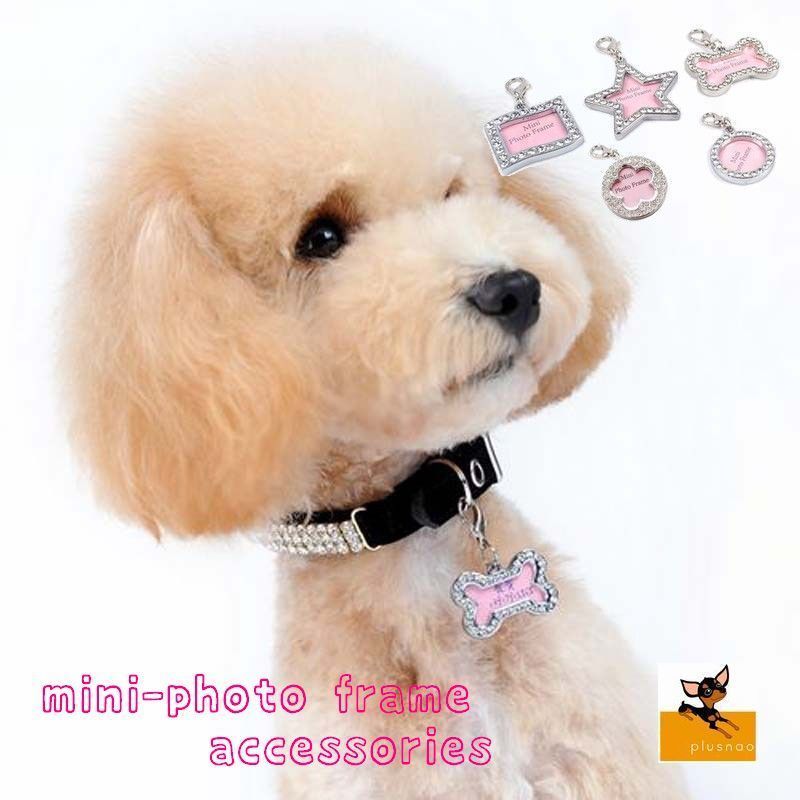 送料無料 ペット ジュエリー ハート 写真入れ ネコ 犬 ペンダント 迷子札 首輪アクセサリー