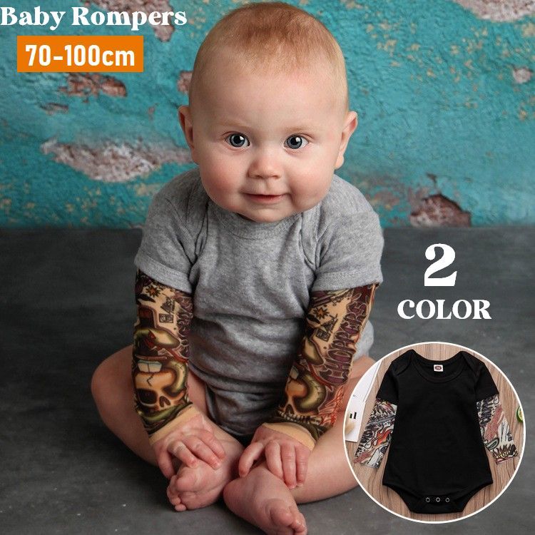 送料無料 ロンパース カバーオール ベビー服 長袖 フェイクレイヤード 重ね着風 股下ボタン スナップボタン ラウンドネック 赤ちゃん 赤ん坊 子供服 男の子 女の子 柄入り 無地 乳児 新生児 カッコいい おしゃれ 出産祝い 誕生祝い ギフト プレゼン 21年レディース
