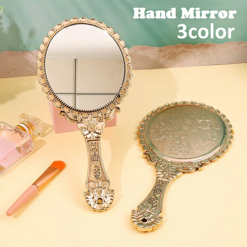 金箔 銀 手鏡 ハンドミラー アンティーク 牡丹 レトロ アンティーク 昭和レトロ金箔 銀 手鏡 ハンドミラー