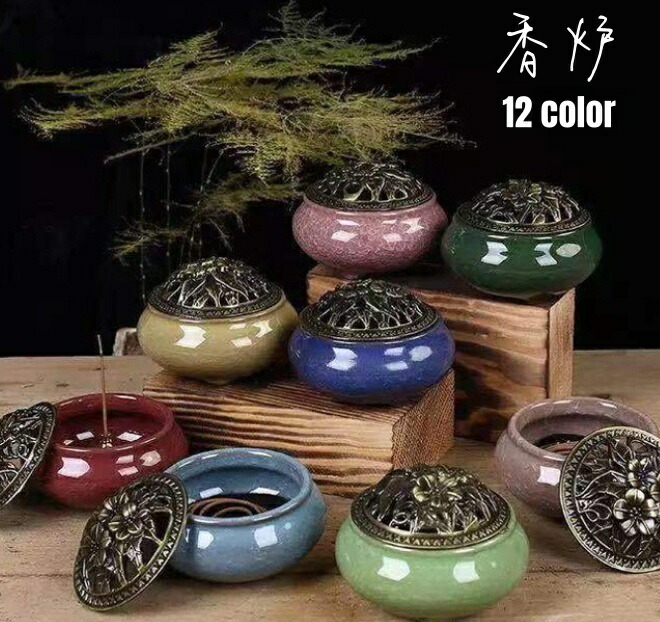 楽天市場】アンティーク風 香炉 ( 蓋付き 香皿 インテリア 癒し