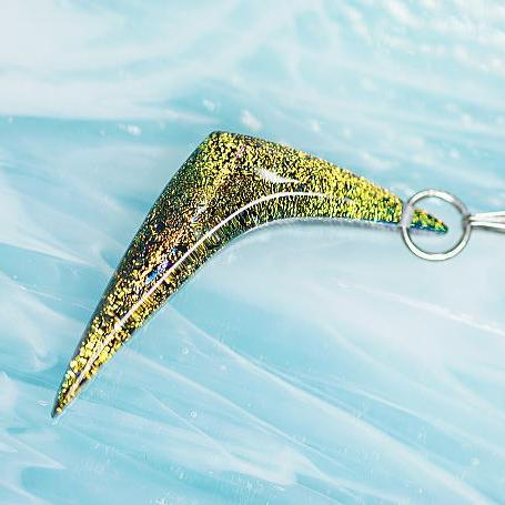 『Dichroic Boomerang』 ガラスアクセサリー ネックレス・ペンダント ダイカット(平面造形)タイプ