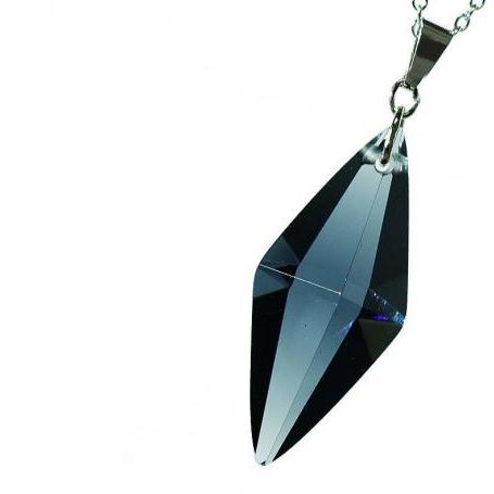 『Standard Dreamblue / チャコールグレー』 ネックレス ペンダント トップ ギフトやご結婚祝いに ガラスアクセサリー 立体造形タイプ ガラスジュエリー プレゼント ギフト｜ラフォルム 店