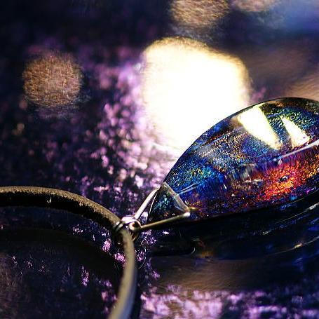 『Foliage of mirage ~ 蜃気楼の木の葉 ~』 ガラスアクセサリー ネックレス・ペンダント 円・楕円・ドロップタイプ|ラフォルム 店