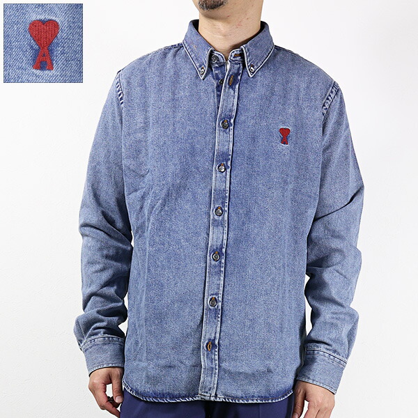 ※9/2発送タグ付新品 amiparis denim shirt jacket 楽天市場】AMI Paris アミ パリス デニムジャケット シャツ AMI