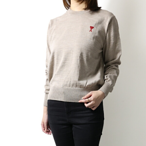 ami グレー ハートモチーフ ニット ami グレー ハートモチーフ ニットセーター