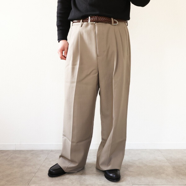 AMI PARIS アミ パリス ワイドパンツ Straight Fit Trousers HTR508.WV0026 メンズ ウール スラックス トラウザー ストレート LaG Onlinestore|LaG OnlineStore 店