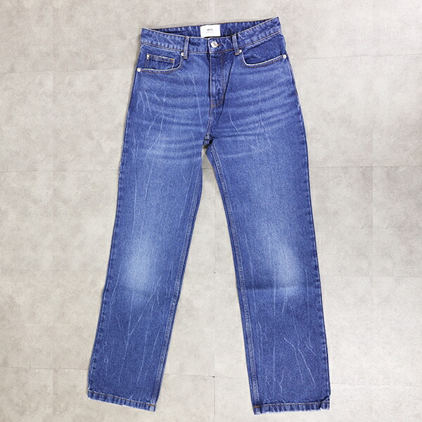 AMI PARIS アミ パリス デニムパンツ Used Straight Jeans UTR500 DE0016 レディース ジーンズ ストレート ハイウエスト 5ポケット LaG Onlinestore