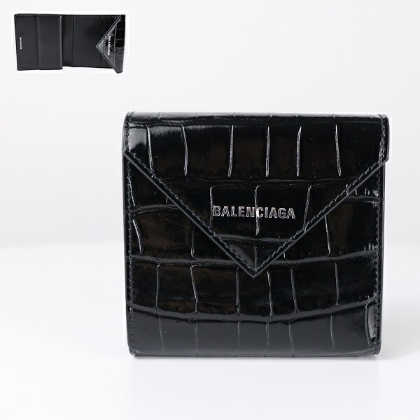 新作*BALENCIAGA*二つ折り ブラックレザー製ミニ財布 CRUSH 楽天市場】バレンシアガ BALENCIAGA 二つ折り財布 ミニ財布