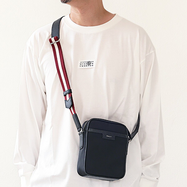 BALLY バリー ショルダーバッグ Code NS Crossbody Bag MAC02PNY223 メンズ ナイロン クロスボディ ミニバッグ バリーストライプ ロゴ 鞄 LaG Onlinestore｜LaG OnlineStore　店