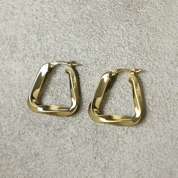 BOTTEGA VENETA ボッテガヴェネタ EARRINGS ピアス エッセンシャル ツイスト トライアングル フープ アクセサリー レディース  608588 VAHU0 8120