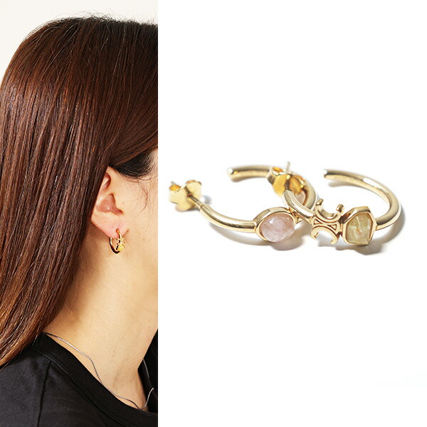 セリーヌ　トリオンフ スパークル フープ ピアス 楽天市場】CELINE セリーヌ Triomphe Sparkle Hoops Earrings