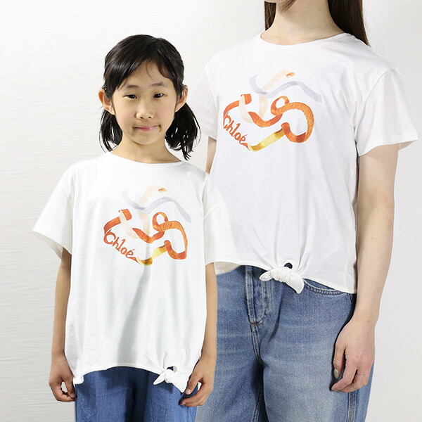 美品　CHLOE クロエ　定価25,300円　コットン100% 半袖　Tシャツ 楽天市場】Chloe クロエ キッズ Tシャツ LOGO T-SHIRTS C20489