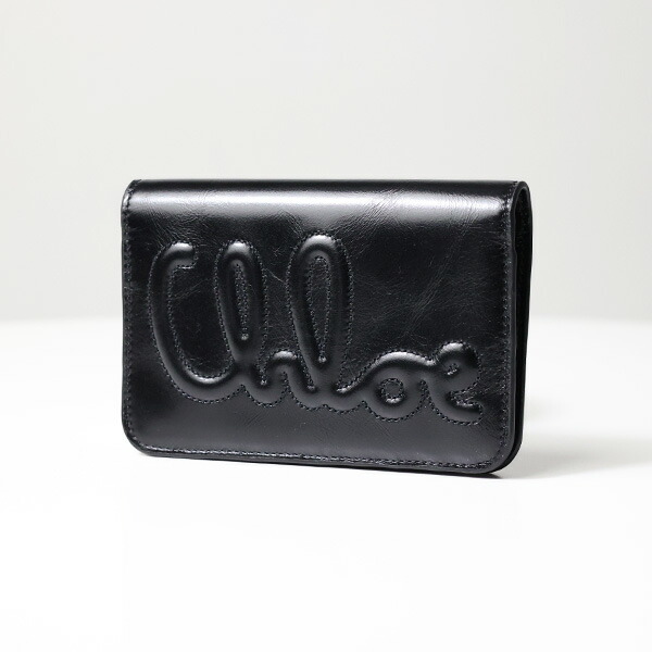 クロエ 付属品完備 二つ折り財布 型押し レザー 黒 コンパクト 南京錠 クロエ 付属品完備 二つ折り財布 型押し レザー 黒 コンパクト 南京錠