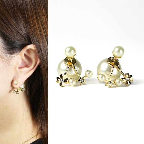楽天市場】Dior ディオール Petit CD Baroque Stud Earrings