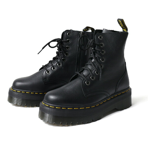 Dr.Martens ドクターマーチン Jadon Iii Black Pisa 8ホールブーツ ショートブーツ レースアップ 厚底 ジェイドン 本革 レザー レディース 26378001 LaG Onlinestore