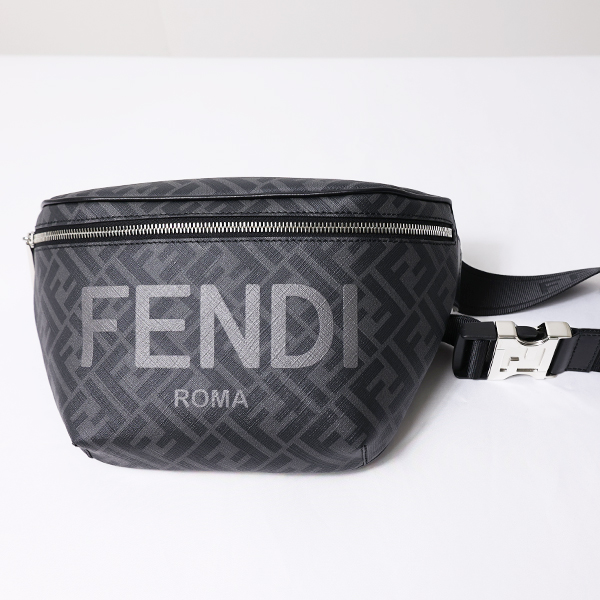 FENDI フェンディ Belt ズッカ柄 鞄 FF 本革 7VA562AJJ4 Fabric F0GXN